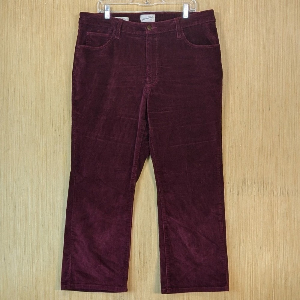 Universal Thread Ankle Bootcut Pants Juniors 17 Burgundy Corduroy High Rise Boho